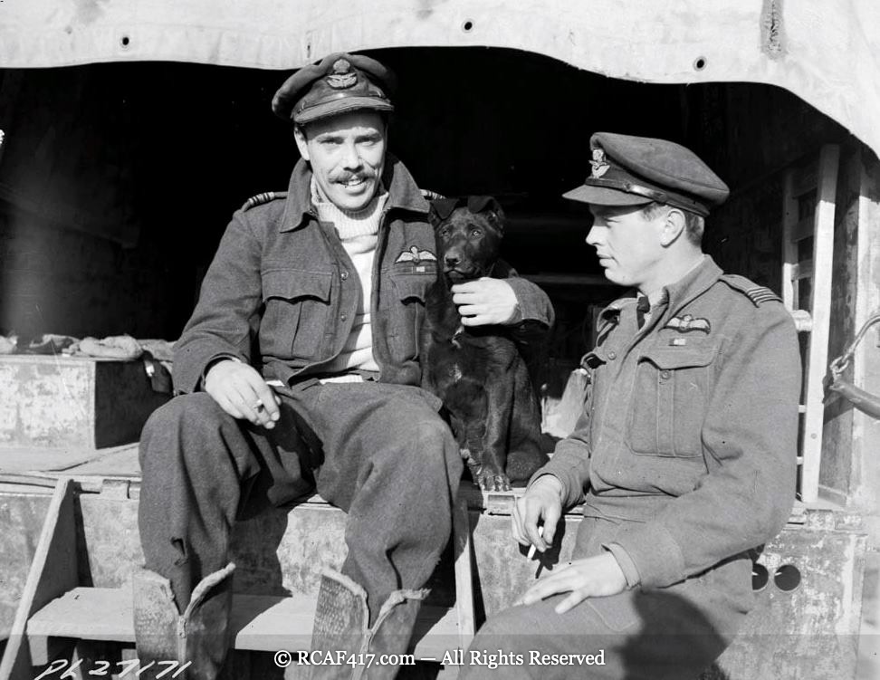 Squadron Leader Hay with Flight Lieutenant Turvey, No. 417 Squadron, RCAF, Italy, ca 1943-44