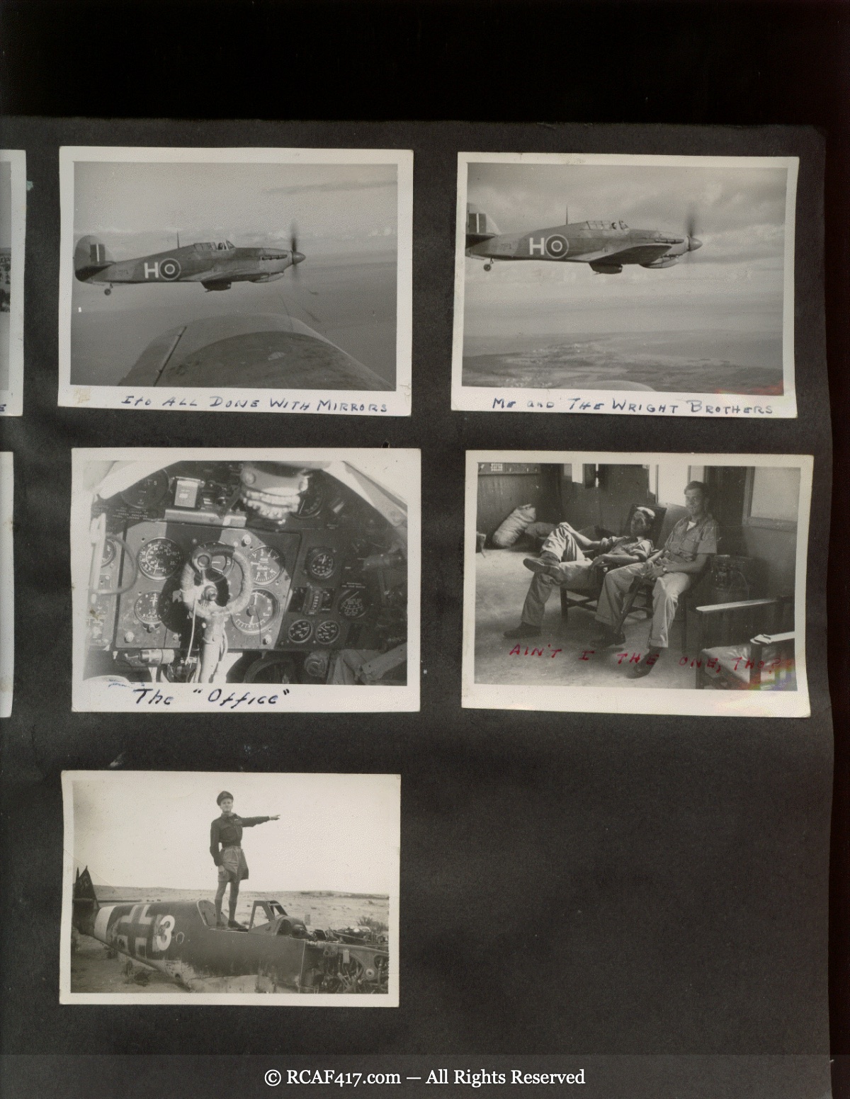 A companion page of Hawker Hurricane photographs