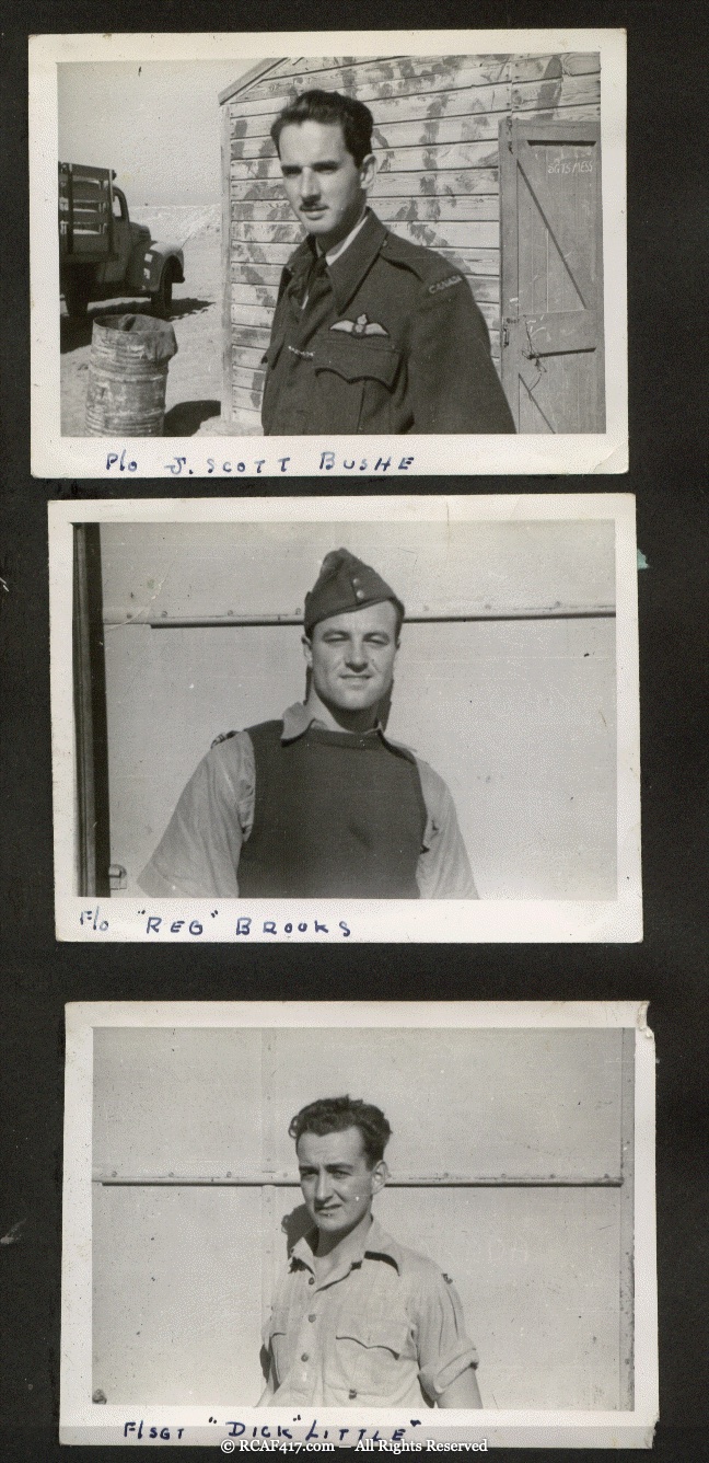 Individual portraits of three more 417 Squadron airmen in the desert