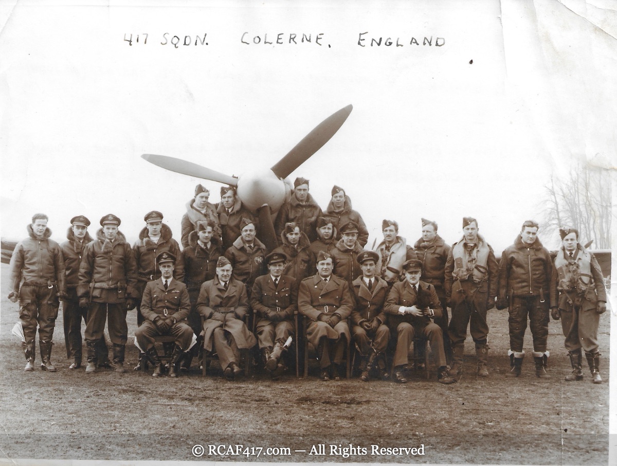 417 Squadron group photograph at RAF Colerne, England